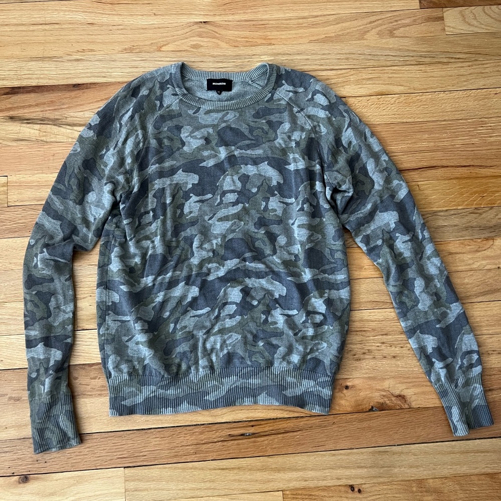 Monrow Women’s Camo Crewneck Sweater - Green/Gray